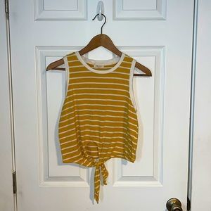 Hearts & Hips Mustard Yellow Tie Front Tank Top